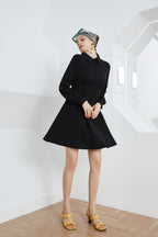 Women's Collared A Line With Button Detail Dress