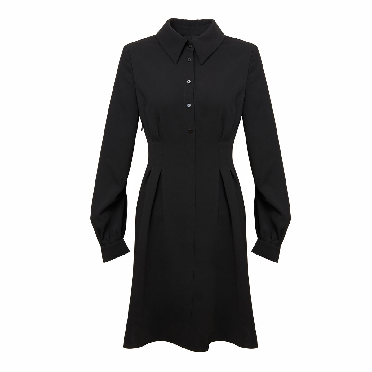 Women's Collared A Line With Button Detail Dress