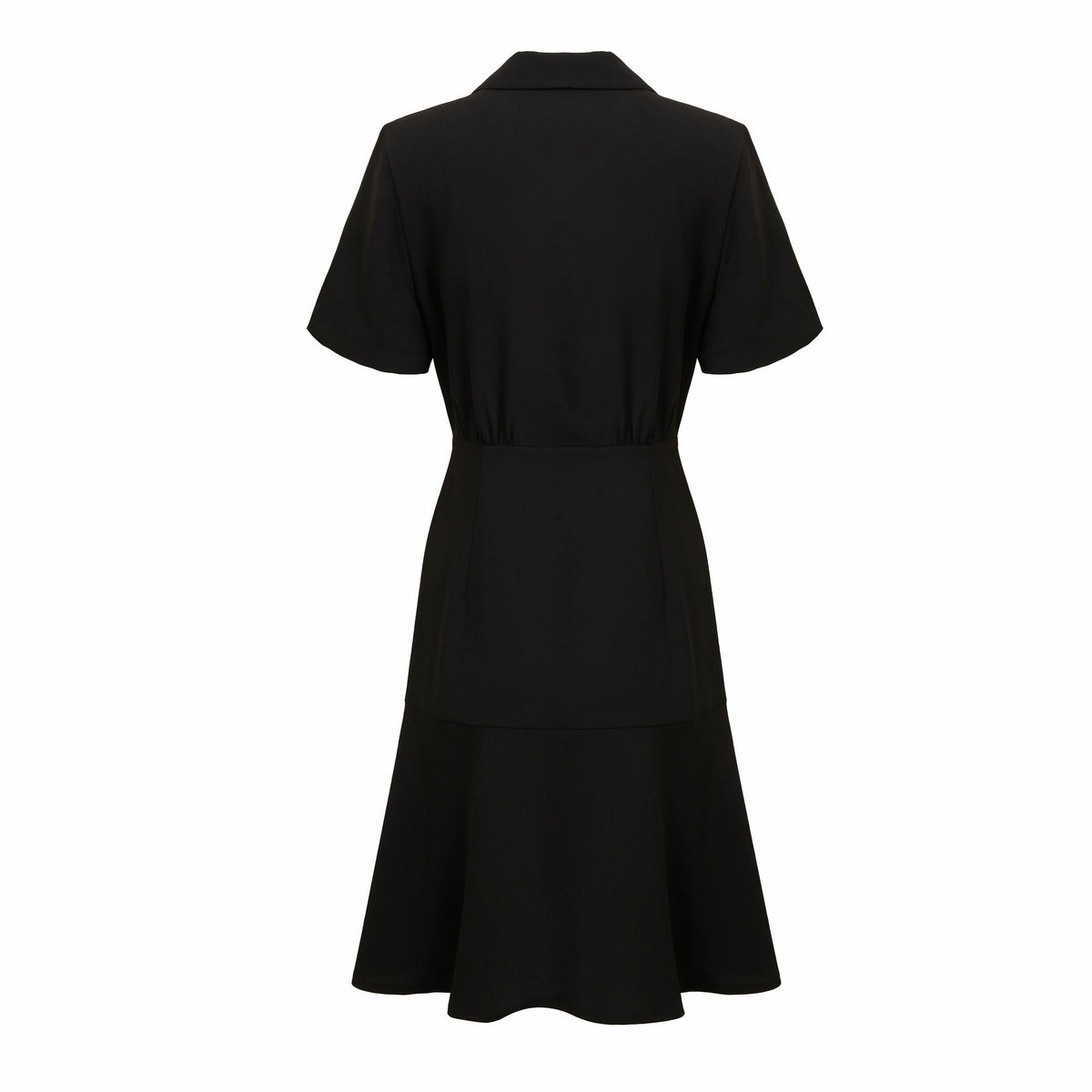 Women's Button-Front Collared Waist-Defined Dress