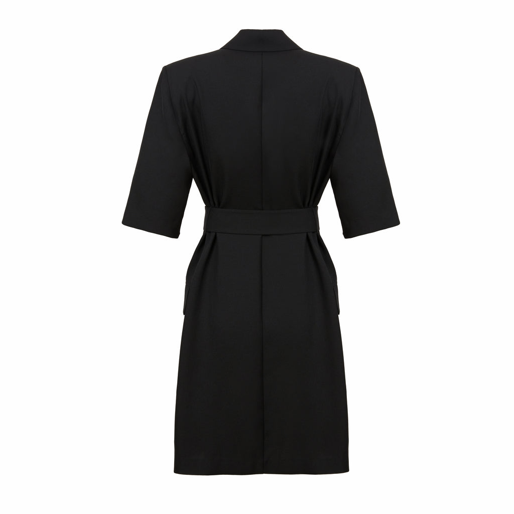Women's Belted Collared Mini Dress