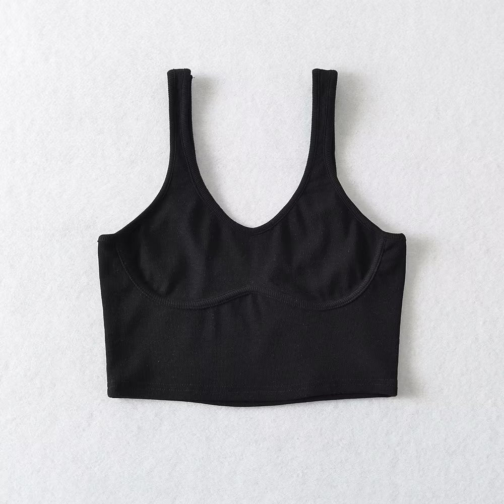 's Casual Sports Stretch Camisole Chest Paste Vest