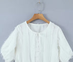 Women's Princess Petti Bubble Sleeve V Neck Dress