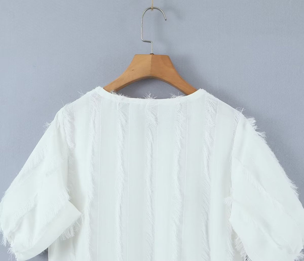 Women's Princess Petti Bubble Sleeve V Neck Dress