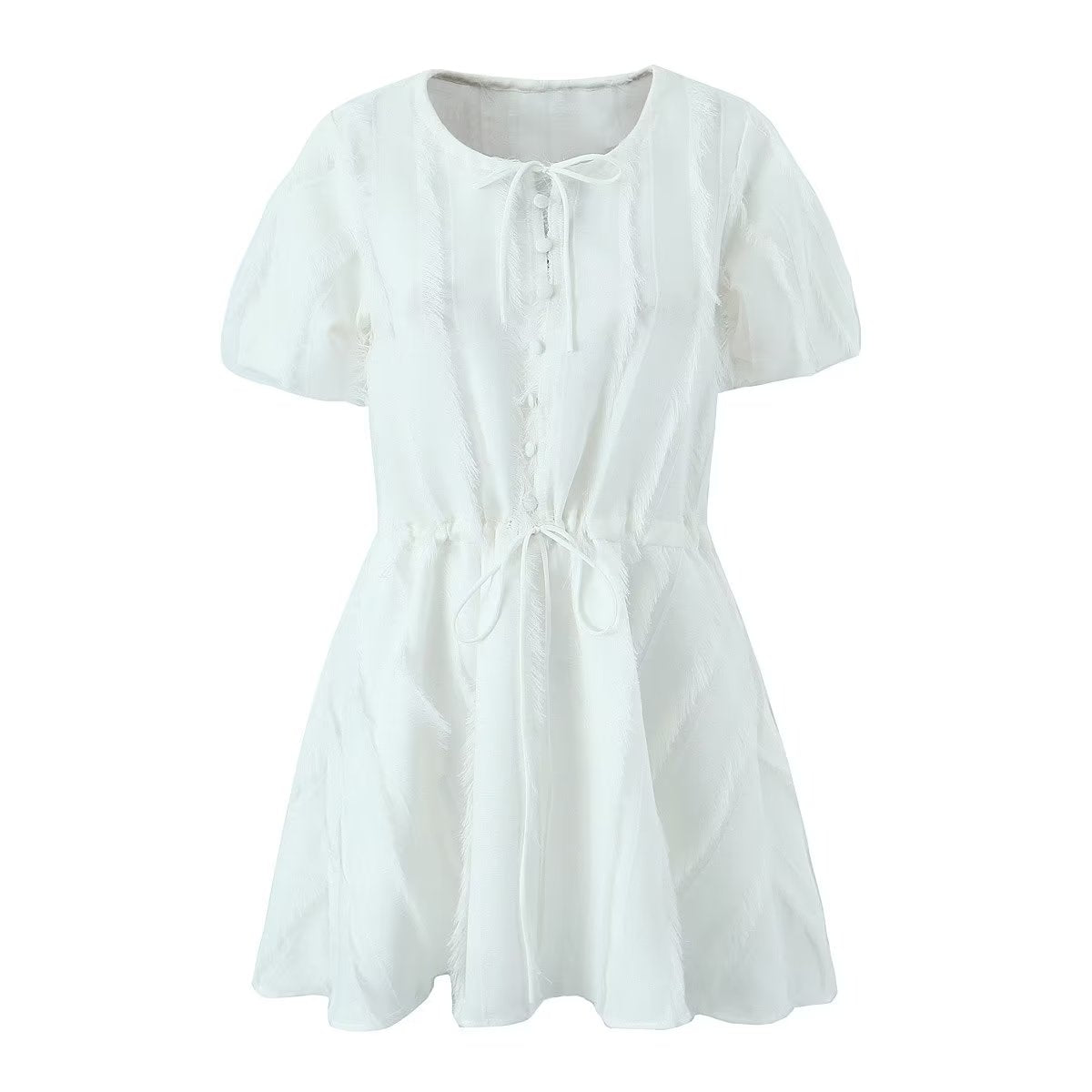 Women's Princess Petti Bubble Sleeve V Neck Dress