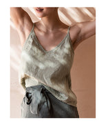 Women's Cotton Linen V-Neck Sleeveless Top