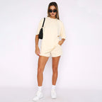 Women's Solid Color Round Neck Half Sleeve Pullover Top Women's Casual