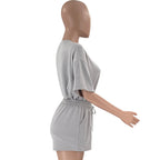 Women's Solid Color Round Neck Half Sleeve Pullover Top Women's Casual