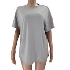 Women's Solid Color Round Neck Half Sleeve Pullover Top Women's Casual