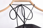 Women's Summer Slim Fit French Black Halter Lace Up Dress