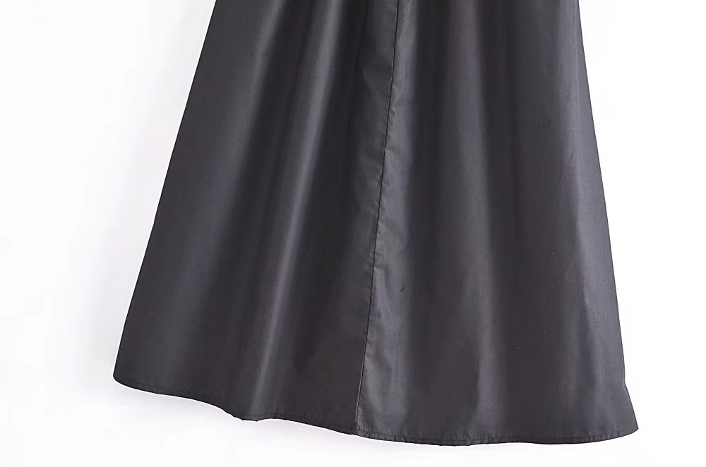 Women's Summer Slim Fit French Black Halter Lace Up Dress