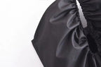 Women's Summer Slim Fit French Black Halter Lace Up Dress