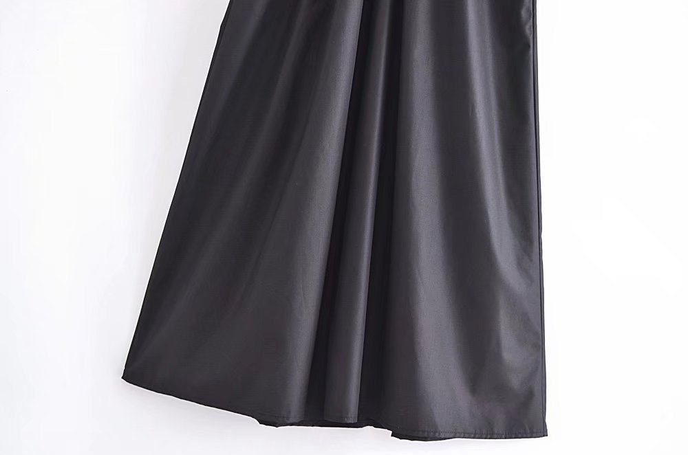 Women's Summer Slim Fit French Black Halter Lace Up Dress