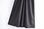Women's Summer Slim Fit French Black Halter Lace Up Dress