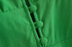 V-Neck Buckle-Detail Short-Sleeve Dress