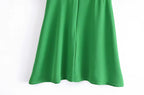 V-Neck Buckle-Detail Short-Sleeve Dress