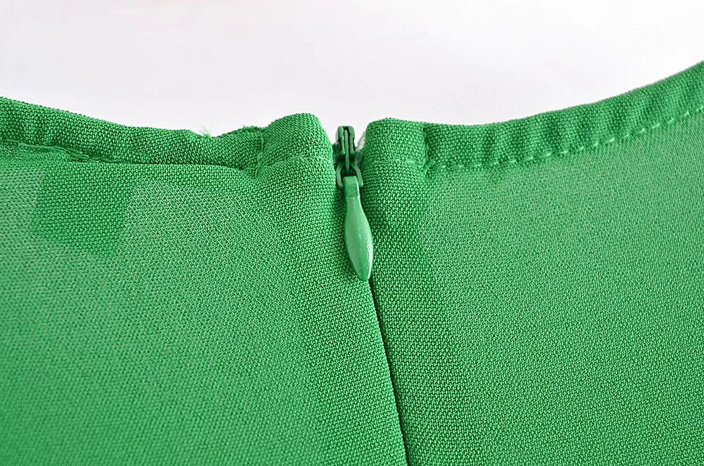 V-Neck Buckle-Detail Short-Sleeve Dress