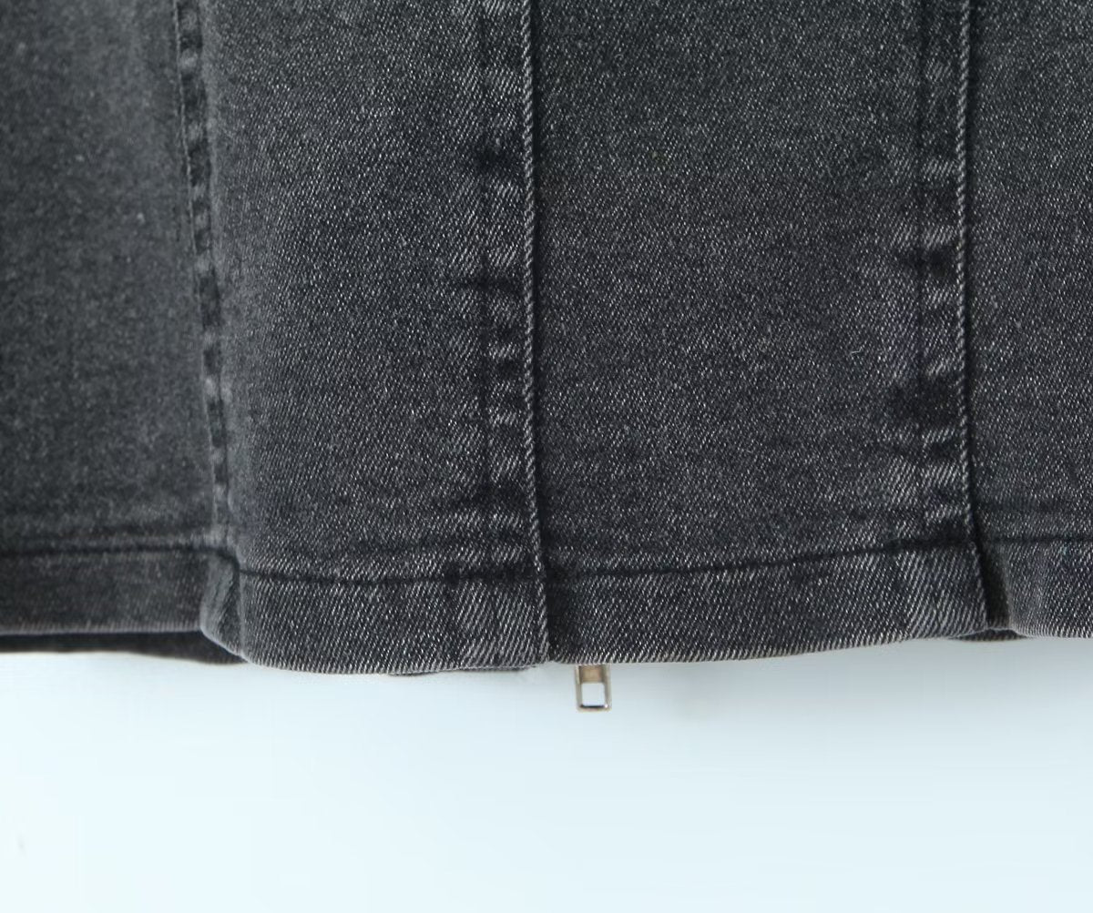 Women’s Denim Off Shoulder Lace Up Corset Crop Top