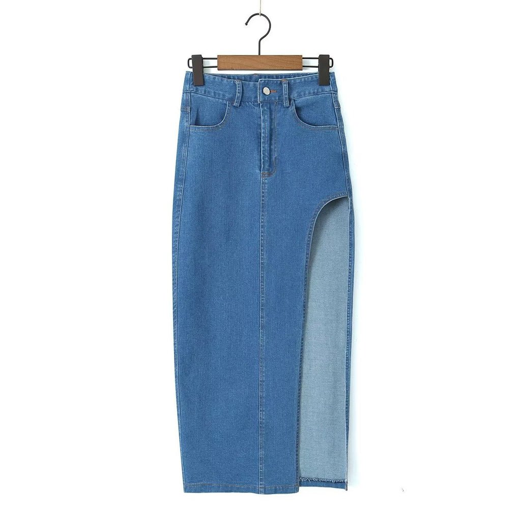 Women's Front Slit Wild Slim Fit Office Overknee Spring High Skirt