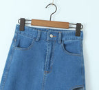 Women's Front Slit Wild Slim Fit Office Overknee Spring High Skirt