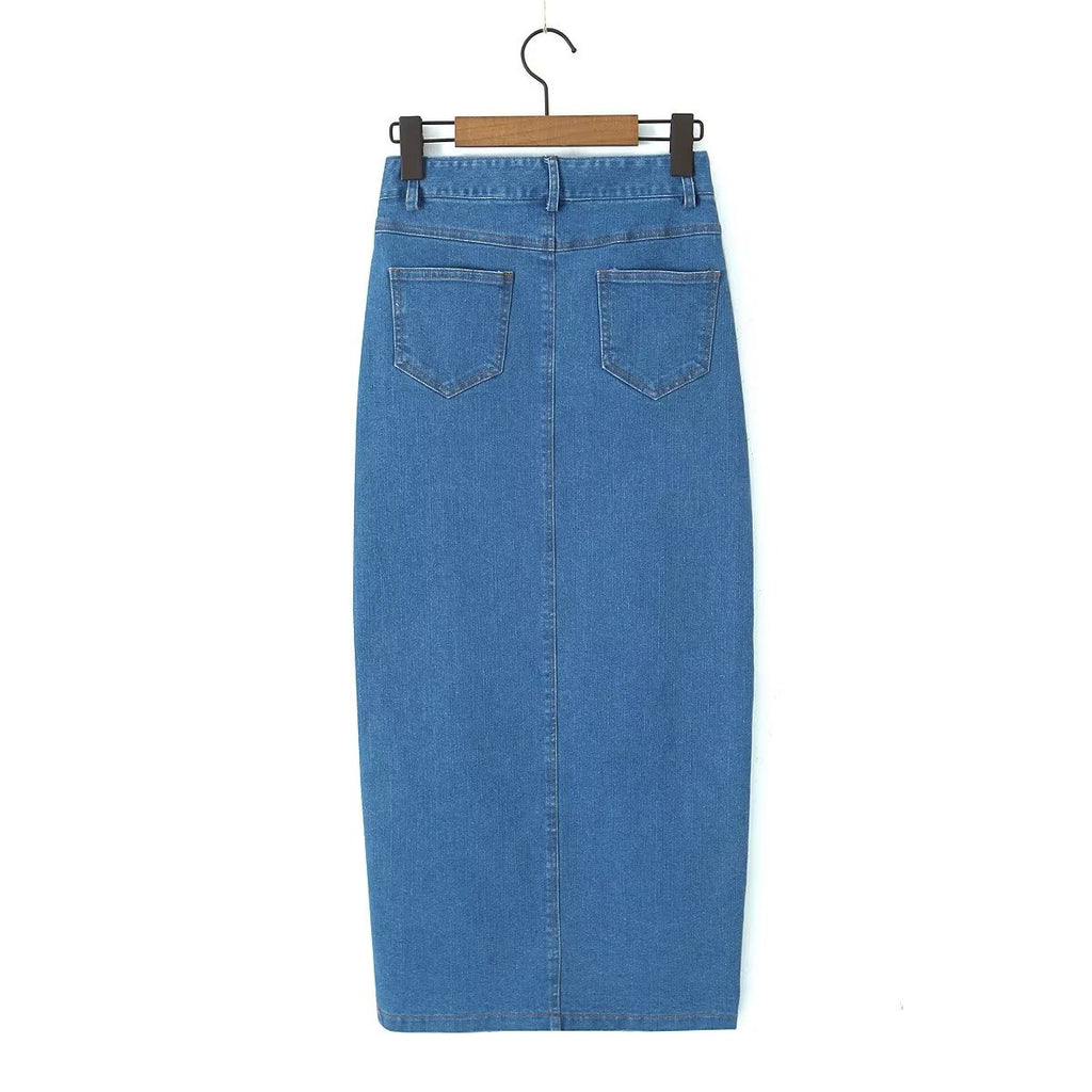 Women's Front Slit Wild Slim Fit Office Overknee Spring High Skirt
