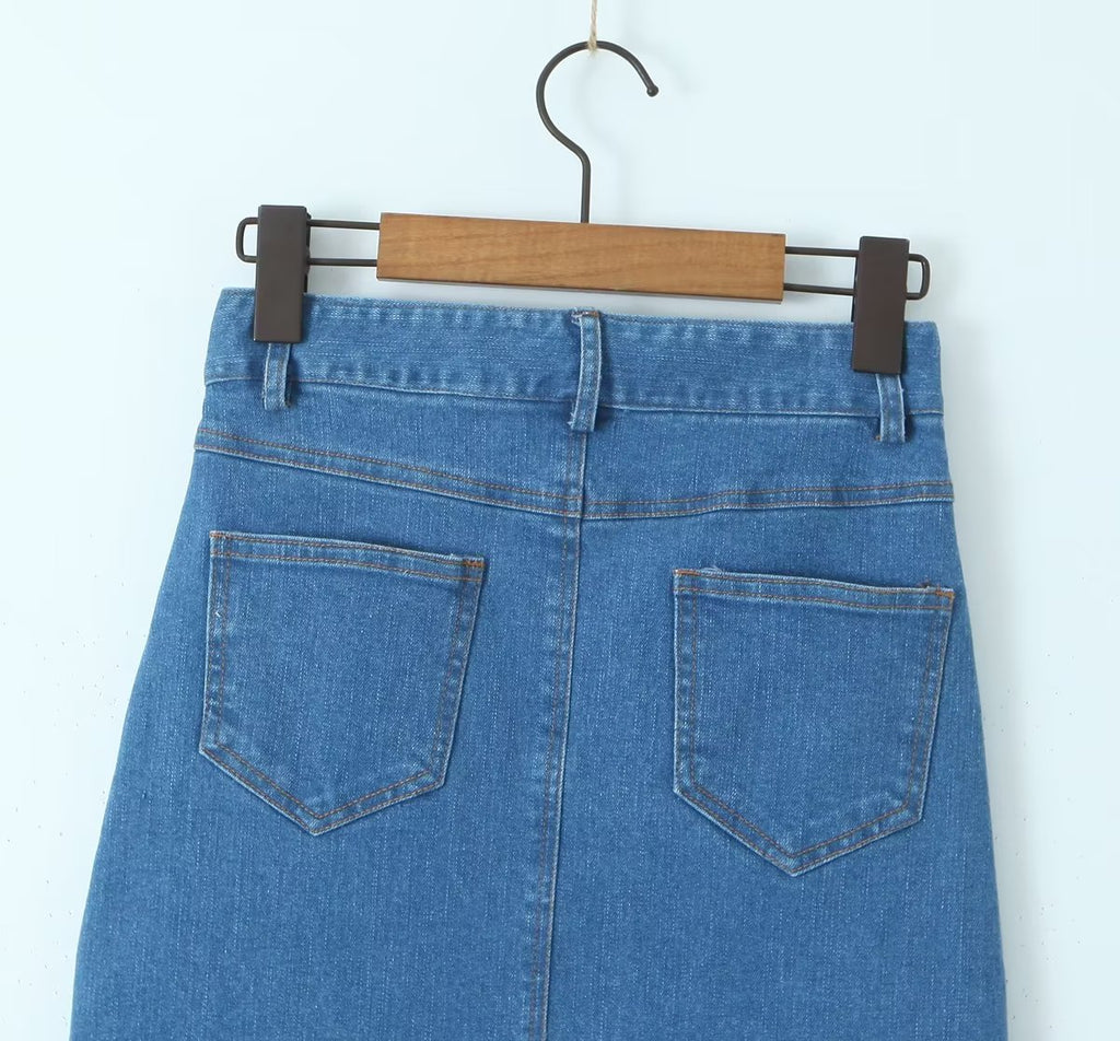 Women's Front Slit Wild Slim Fit Office Overknee Spring High Skirt