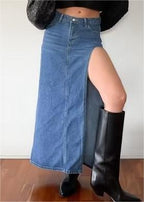 Women's Front Slit Wild Slim Fit Office Overknee Spring High Skirt