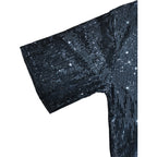 Round Neck Loose Sequin Letter Graphic Printed Dress