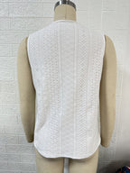 Women's Clothing Summer V Neck Stitching Hollow Out Lace Vest T Top Women