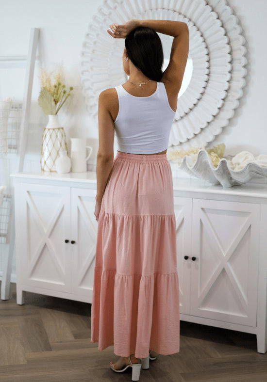Women's Spring Summer Single Breasted Pleated Hem Elastic Waist Head Office Mid Waist Dress
