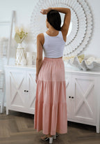 Women's Spring Summer Single Breasted Pleated Hem Elastic Waist Head Office Mid Waist Dress