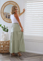 Women's Spring Summer Single Breasted Pleated Hem Elastic Waist Head Office Mid Waist Dress