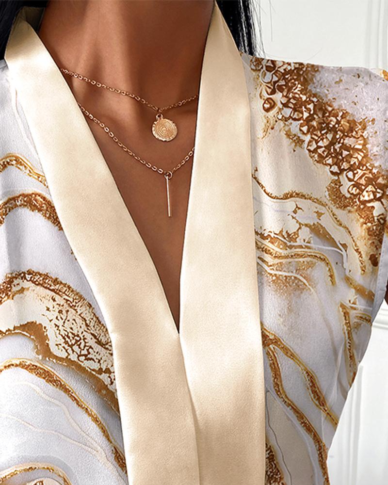 Women's Summer Casual Sleeveless V Neck Printed Shirt