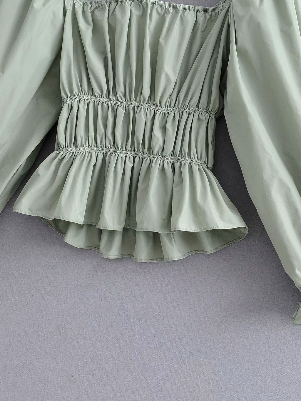 Women's Autumn Satin Square Collar Long Sleeve Shirt