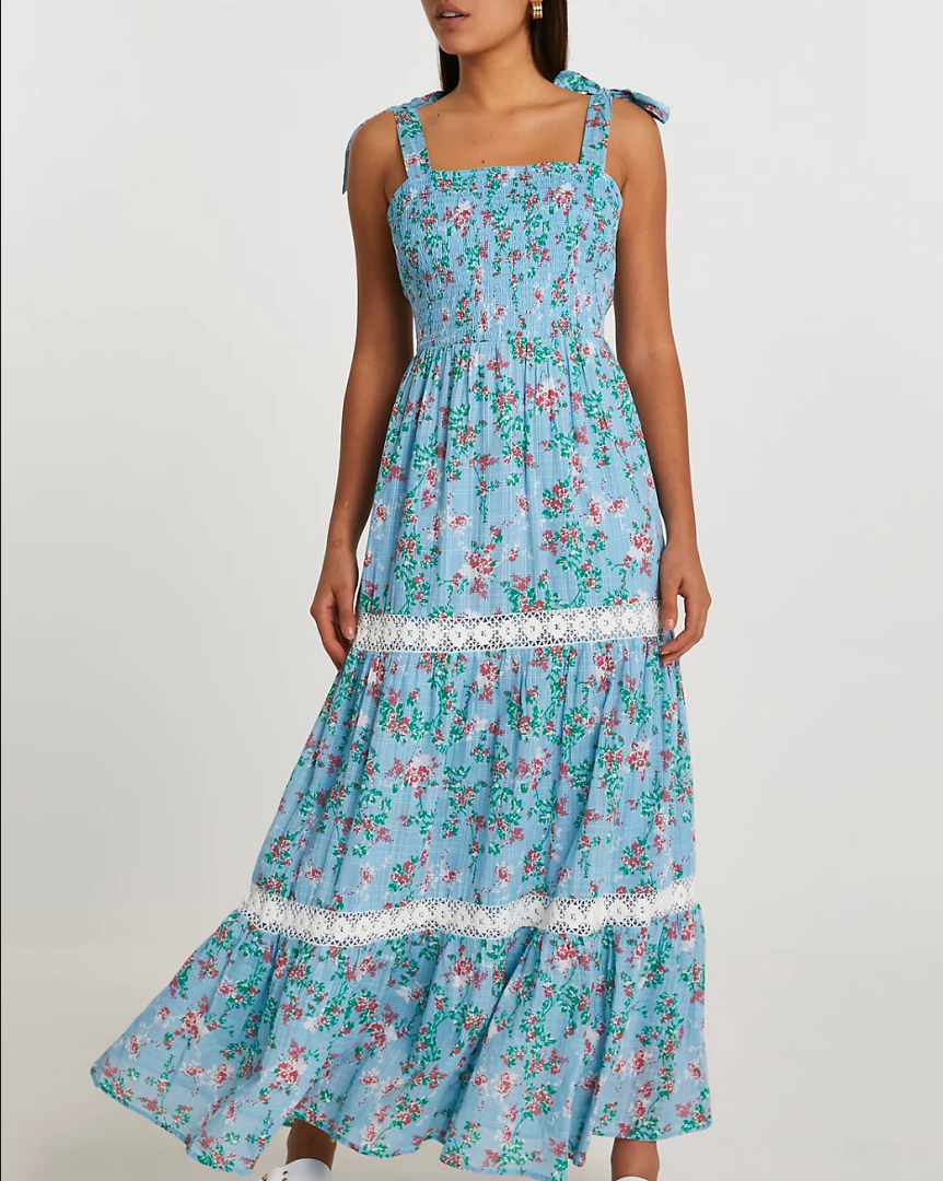 Women's Floral Lace Spaghetti-Strap Vacation Dress