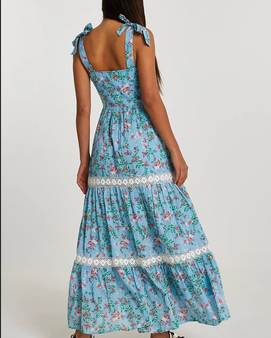 Women's Floral Lace Spaghetti-Strap Vacation Dress
