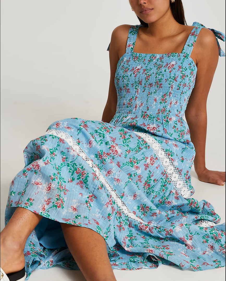 Women's Floral Lace Spaghetti-Strap Vacation Dress