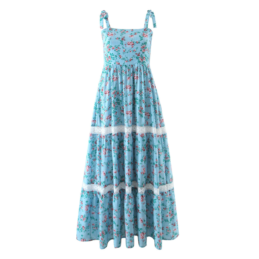 Women's Floral Lace Spaghetti-Strap Vacation Dress