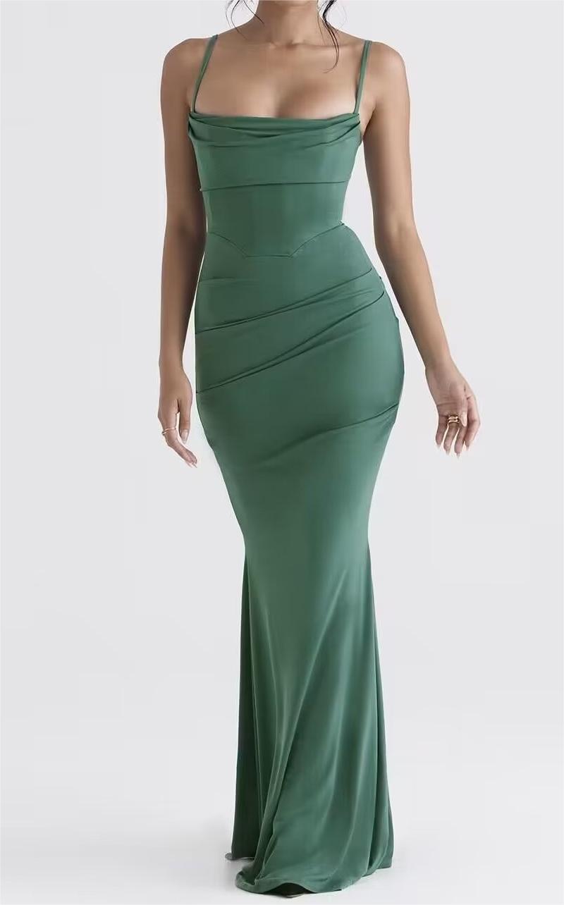 Spaghetti-Strap Slim-Fit Maxi Dress