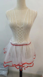 Midnight Charm Sexy Lingerie Sexy Fishnet Clothes Pleated Pettiskirt Free Socks