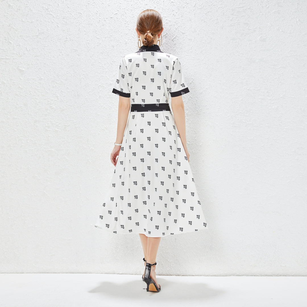 Belted Short-Sleeve Shirt Dress