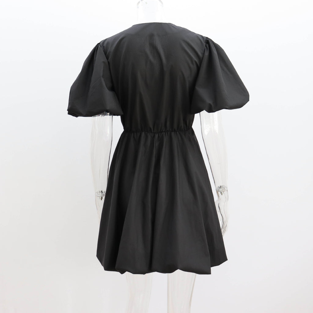 Women's V-Neck Puff-Sleeve Princess Dress