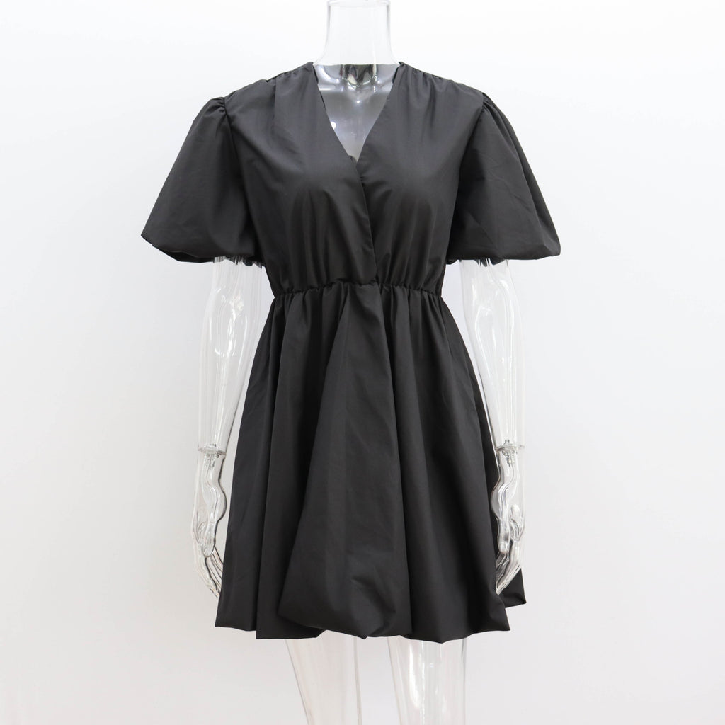 Women's V-Neck Puff-Sleeve Princess Dress