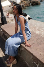 Retro Denim A-Line Vest Dress