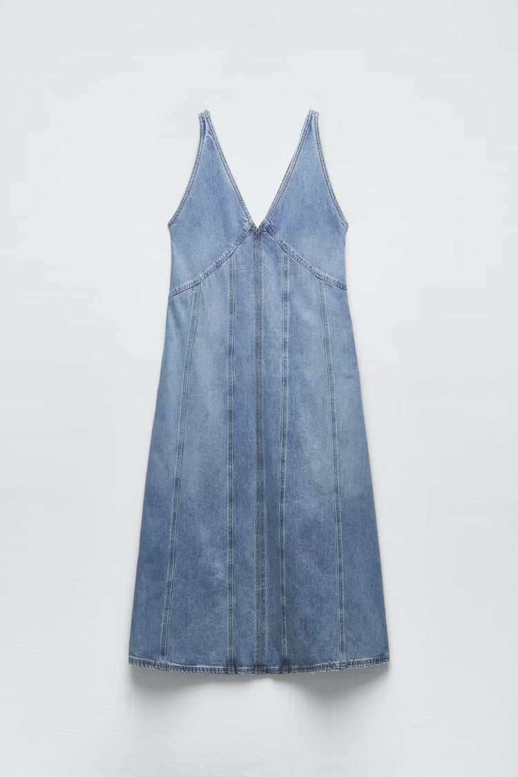 Retro Denim A-Line Vest Dress