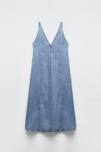 Retro Denim A-Line Vest Dress