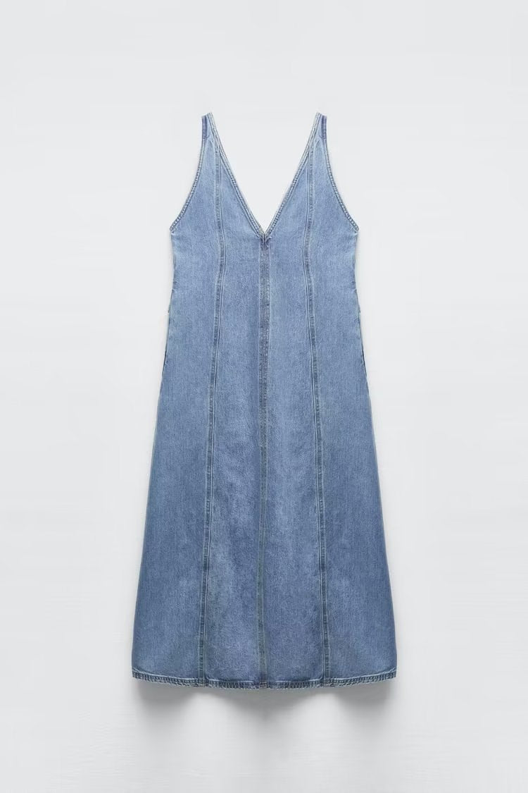 Retro Denim A-Line Vest Dress