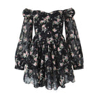 Women's Floral Off-Shoulder Tiered Mini Dress