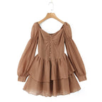 Women's Floral Off-Shoulder Tiered Mini Dress