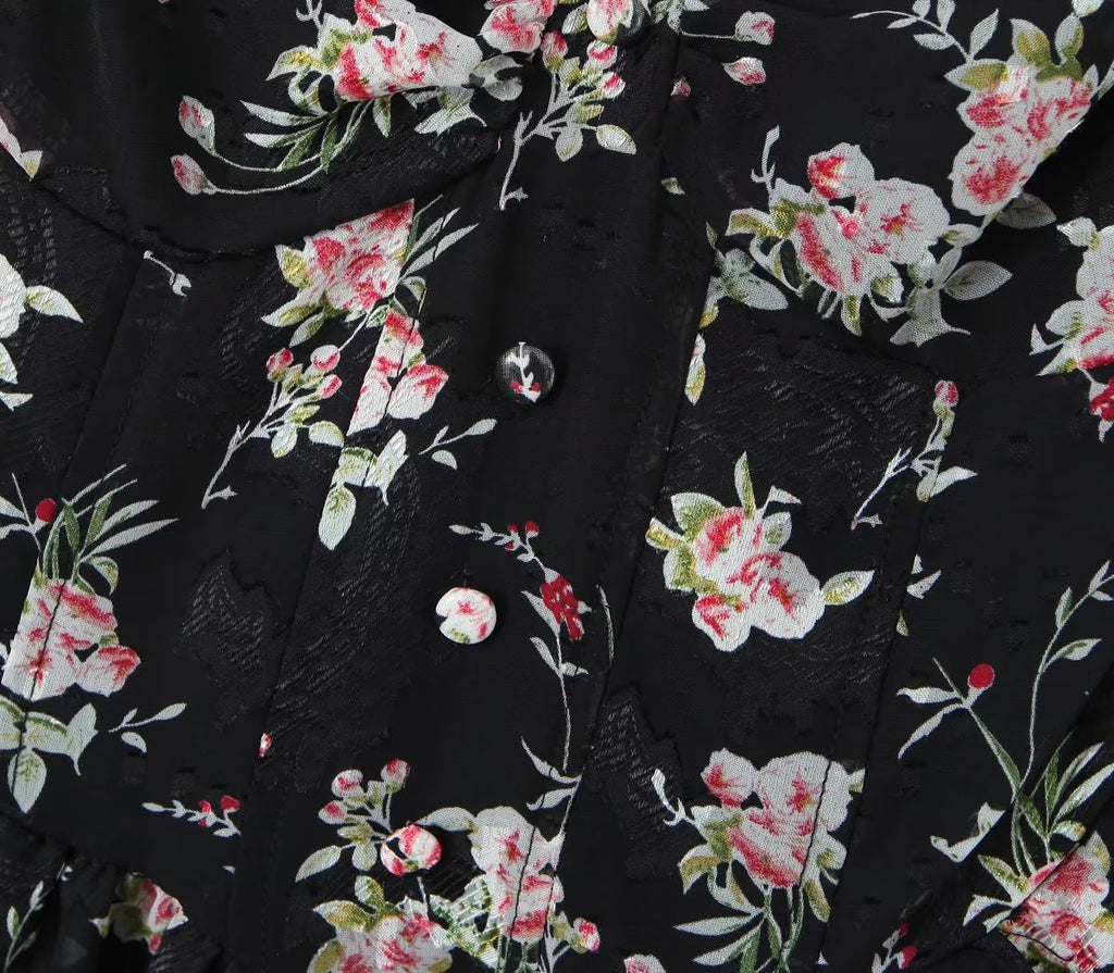 Women's Floral Off-Shoulder Tiered Mini Dress