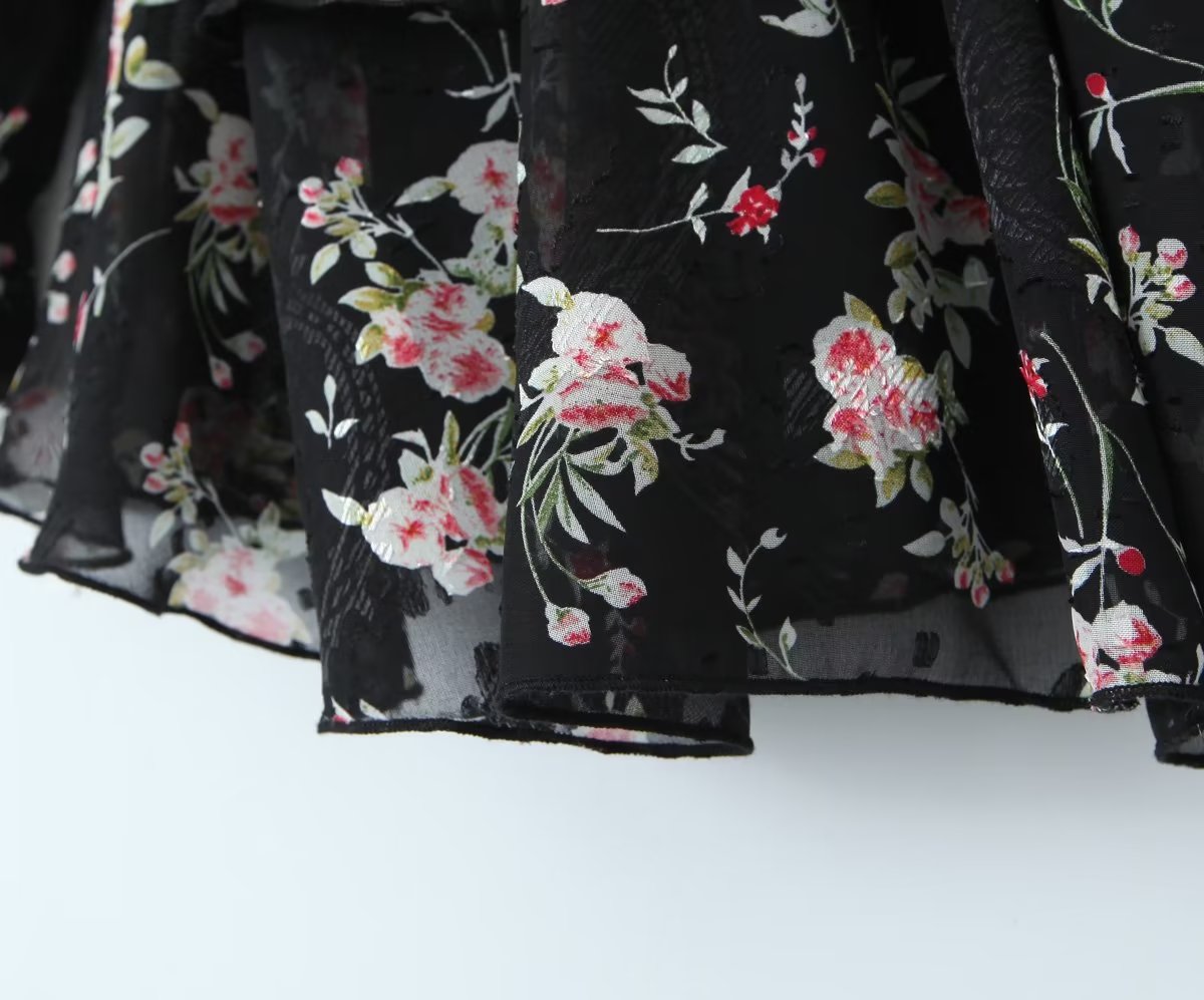 Women's Floral Off-Shoulder Tiered Mini Dress